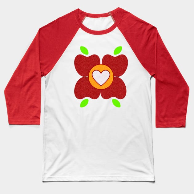 I Heart Fruit Flower Baseball T-Shirt by TeachUrb